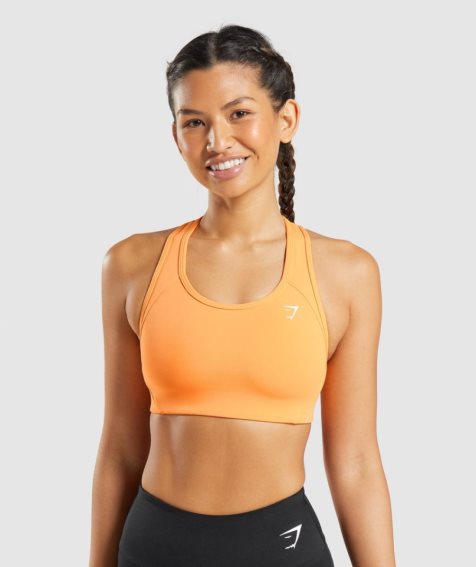 Women's Gymshark Essential Racer Back Sports Bra Orange | NZ 5GOFJY